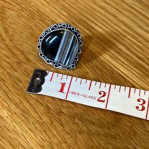 Black Banded Onyx Ring from India size 7 - new